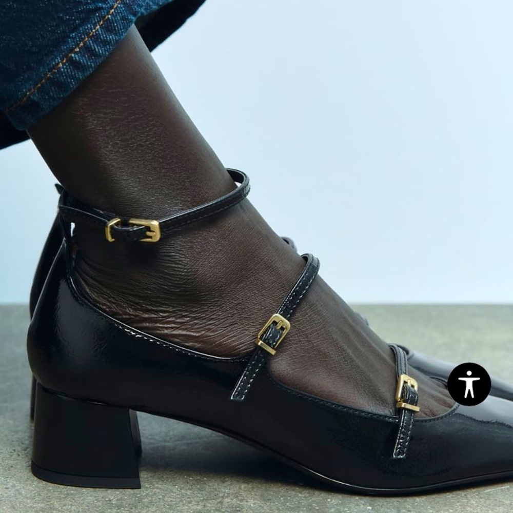Zara patent black Mary Jane’s